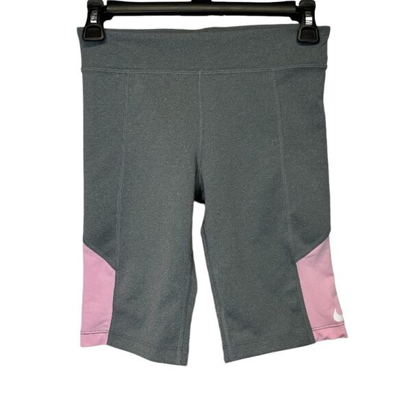 Nike Dri Fit Trophy‎ Training Bike Activewear Gray & Pink Shorts Size L - Picture 1 of 9